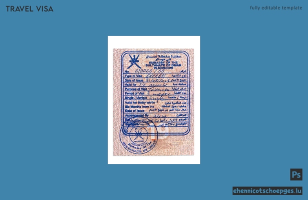 Vorschau eines Beispiels für einen Oman-Visastempel